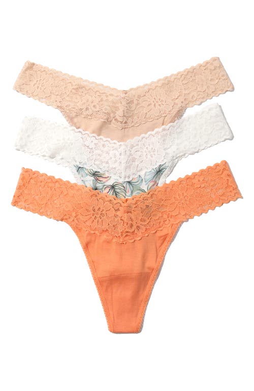 Hanky Panky DreamEase Assorted 3-Pack Original Rise Thongs in Chai/Flrnc/Begna Leaf at Nordstrom