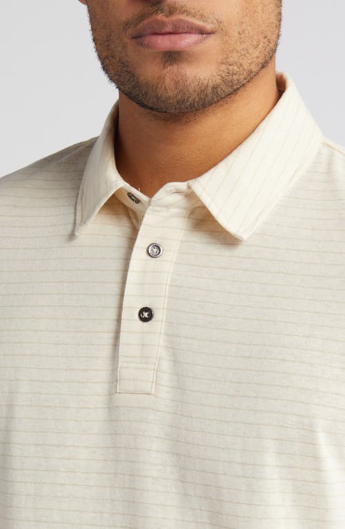 Shop Threads 4 Thought Stripe Jersey Polo In Ecru/chai