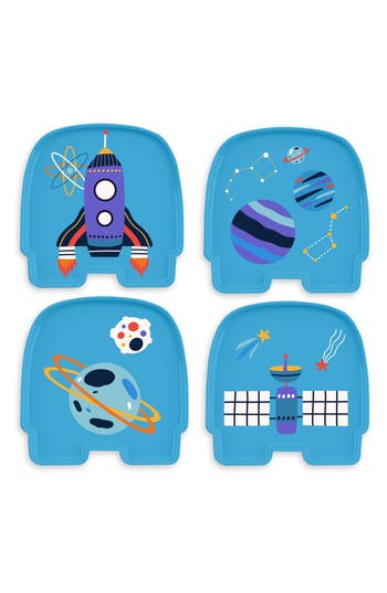 Tarhong Kids' 4-pack Space Plates In Blue