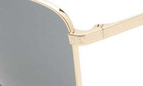 Shop Versace 61mm Aviator Sunglasses In Matte Black/gold