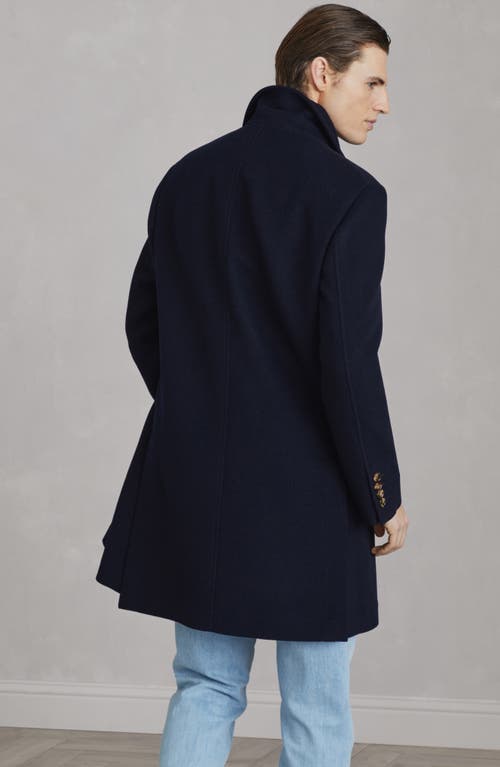 Shop Brunello Cucinelli Double Beaver Coat In Navy Blue