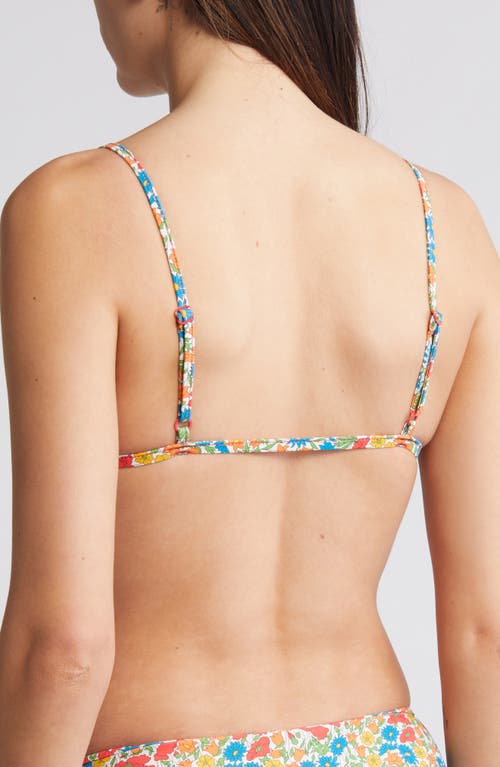 Nu Swim X Liberty London Yes Floral Print Bikini Top In Red Multi