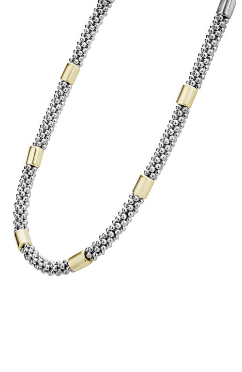 Shop Lagos Caviar Rope Collar Necklace In Silver/gold