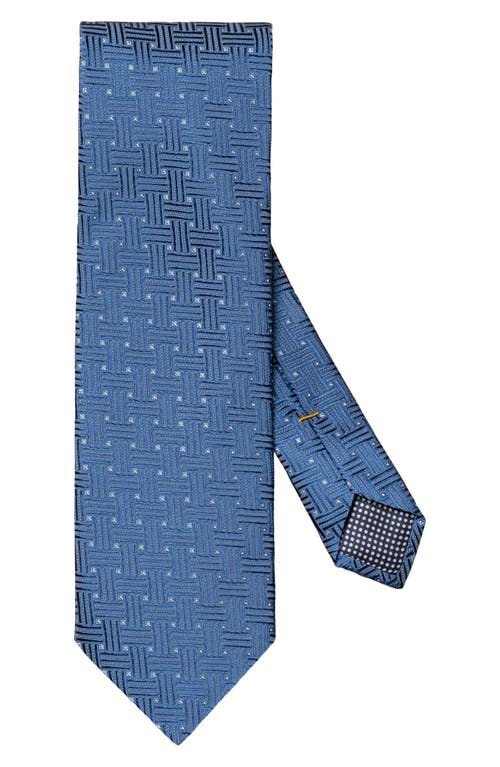 Basketweave Silk Tie in Dark Blue