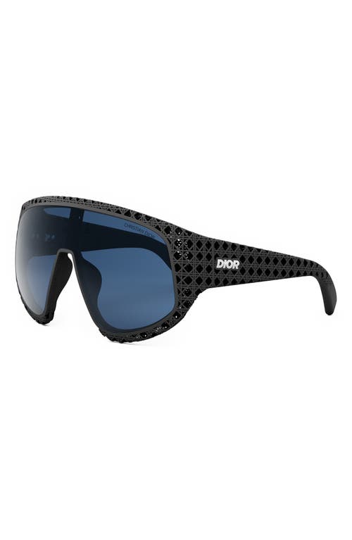 Shop Dior '3d M1u Mask Sunglasses In Matte Black/blue