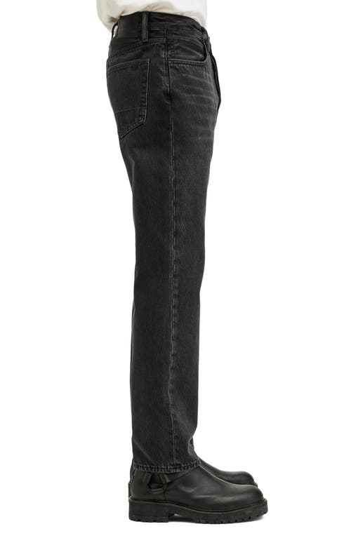 Allsaints Lenny Loose Fit Wide Leg Denim Jeans In Black