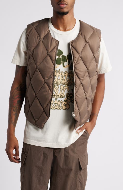 Shop Afield Out Stone Puffer Vest In Brown