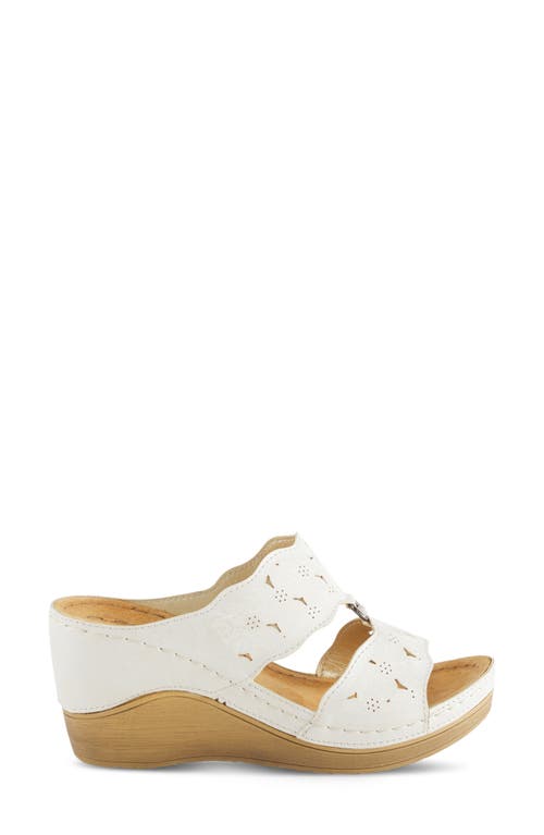 Flexus By Spring Step Dreiser Platform Wedge Slide Sandal In Beige