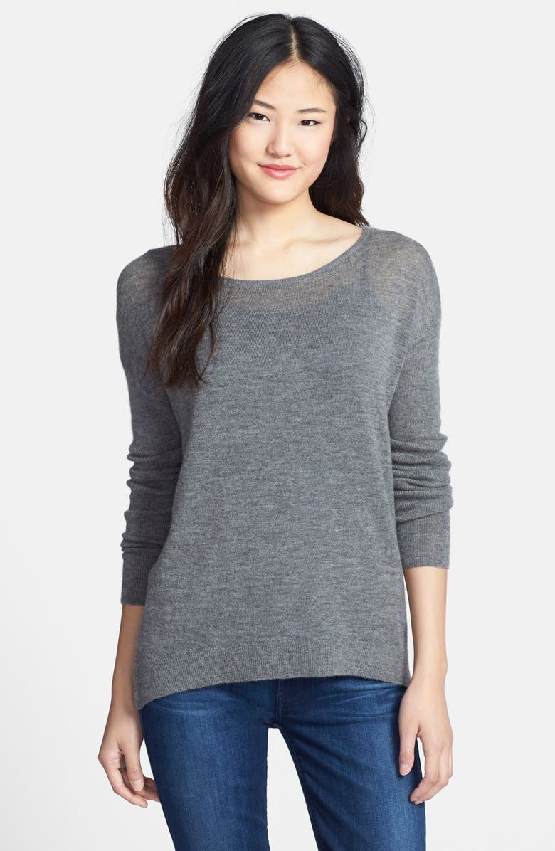 Halogen® High/Low Stripe Cashmere Sweater (Regular & Petite) | Nordstrom