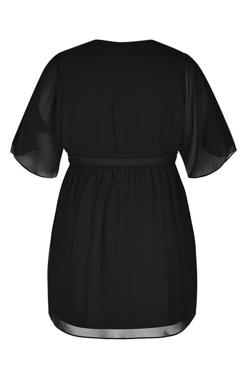 Shop City Chic Wrap Front Dress In Black