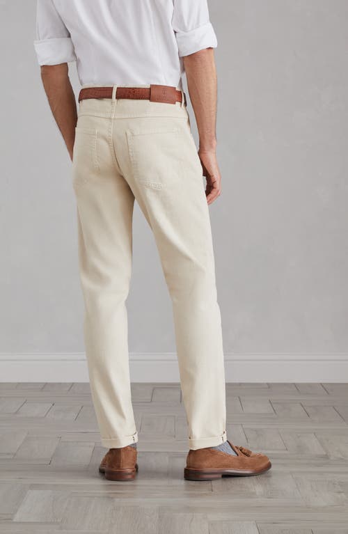 Shop Brunello Cucinelli Garment-dyed Trousers In Beige