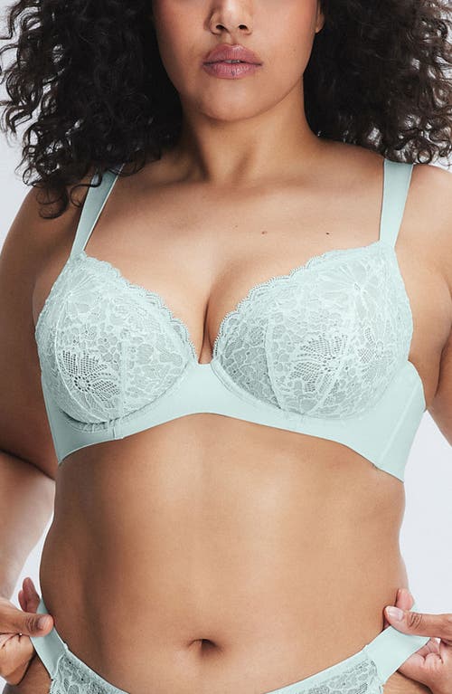 Shop Savage X Fenty Bold Lace Unlined Plunge Bra In Mint Condition Blue