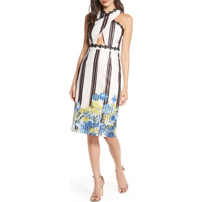 Foxiedox Eldora Cross Front Sheath Dress, Ivory