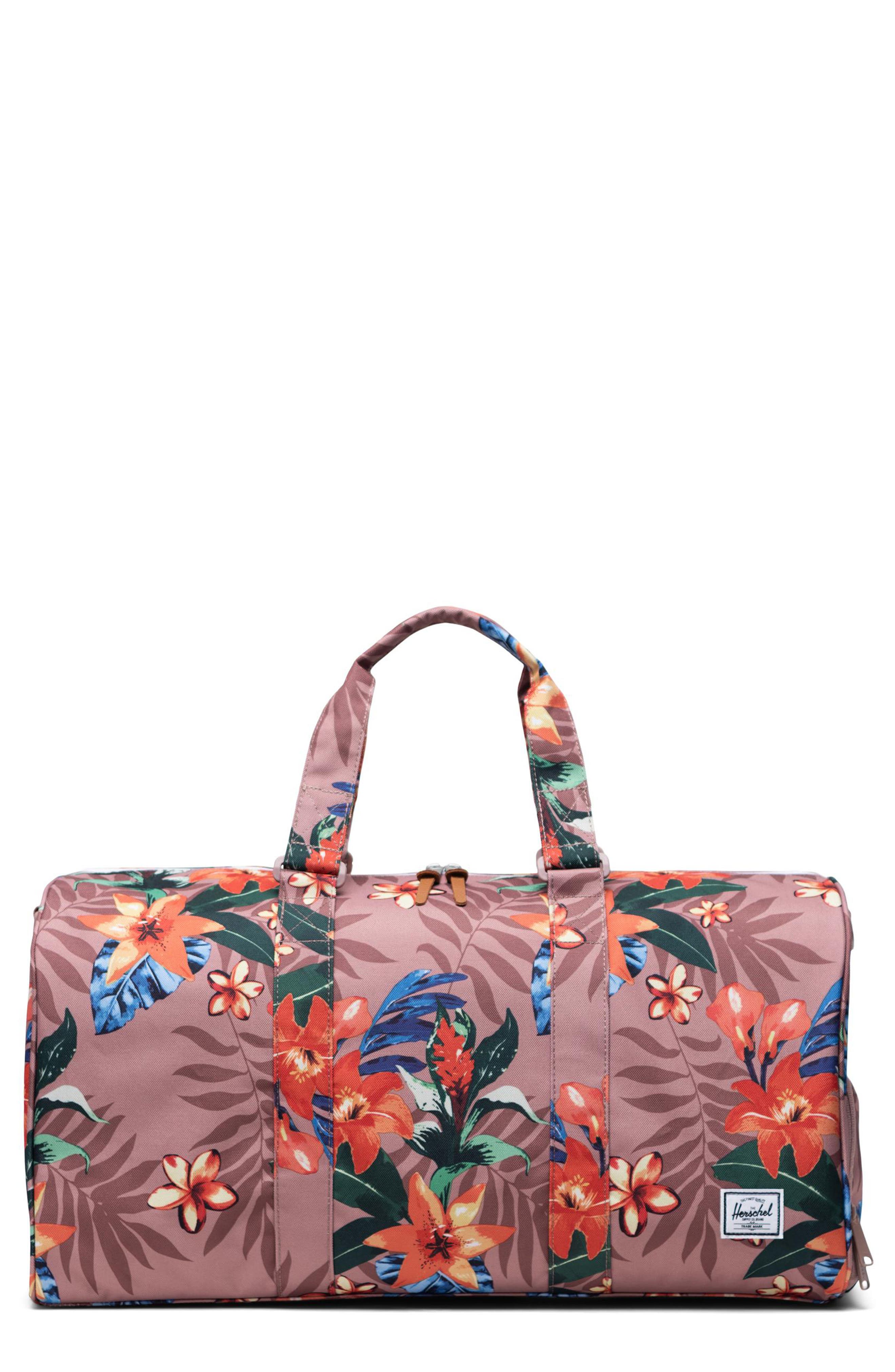 herschel floral duffle bag