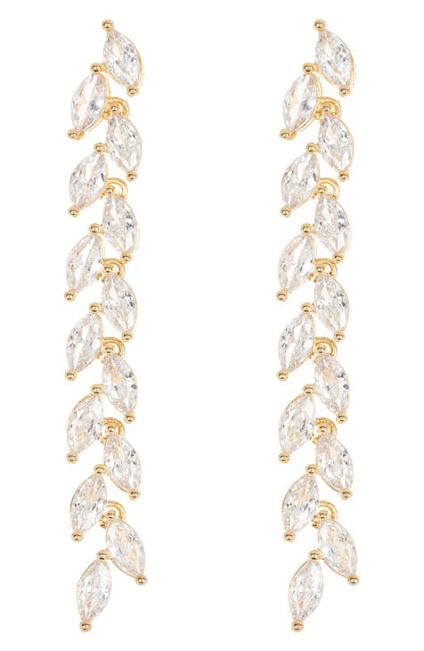 Marquise Crystal Cascading Linear Drop Earrings