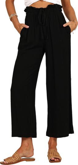 Petal & Pup Hawthorne Linen Blend Wide Leg Crop Pants | Nordstrom