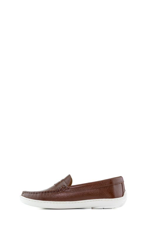 Marc Joseph New York Kids' Broadway Venetian Loafer In Cognac Grainy/white Sole