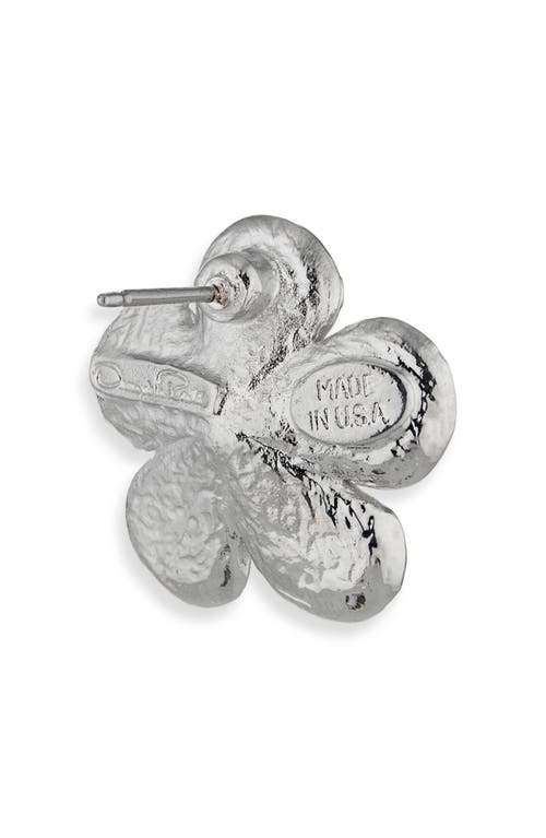 Oscar De La Renta Crystal Pavé Flower Button Earrings In Light Sapphire
