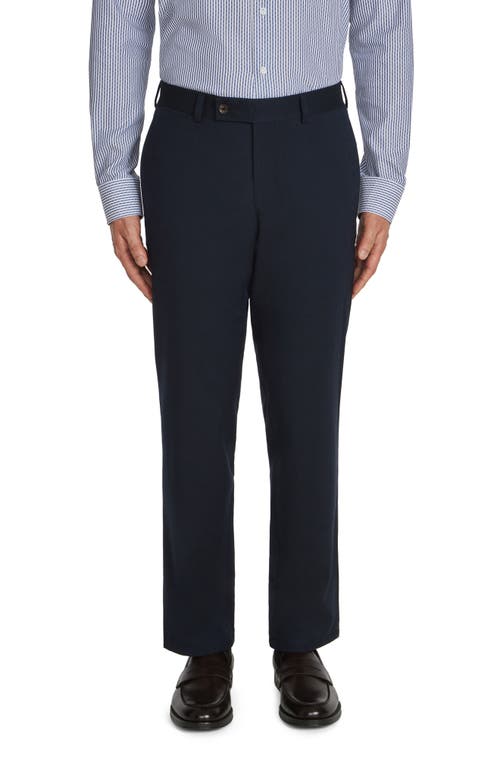 Jack Victor Palmer Stretch Cotton & Wool Pants Navy at Nordstrom,