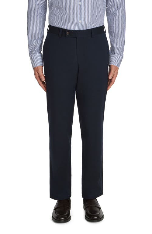 Palmer Stretch Cotton & Wool Pants in Navy