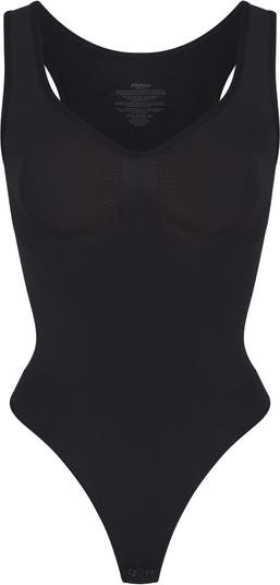 Buy SKIMS Black Seamless Sculpt Scoop Neck Thong Bodysuit for Women in  Qatar