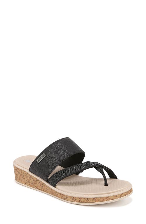 Shop Bzees Bora Bright Slide Sandal In Black Faux Leather