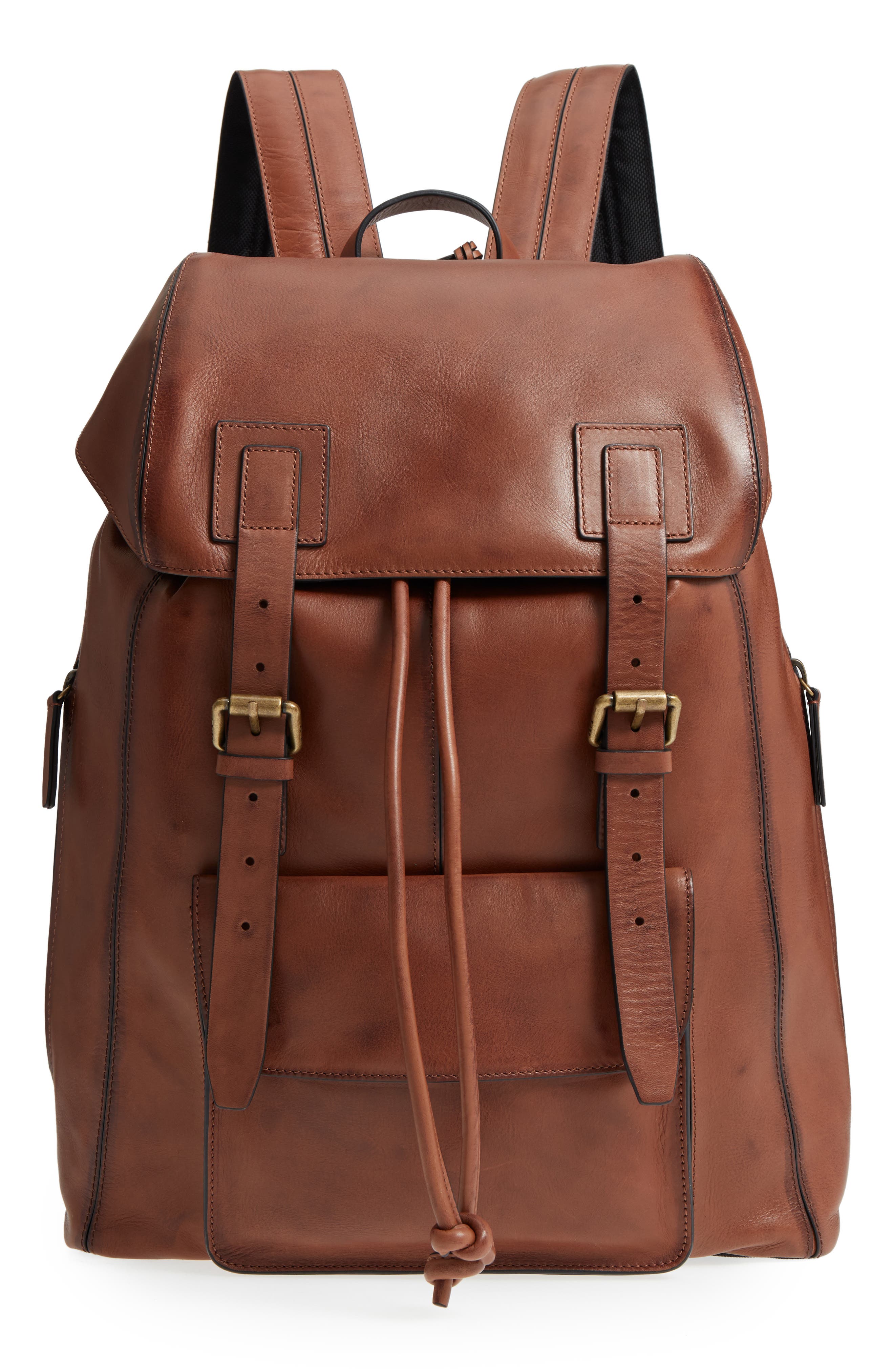 john varvatos leather backpack