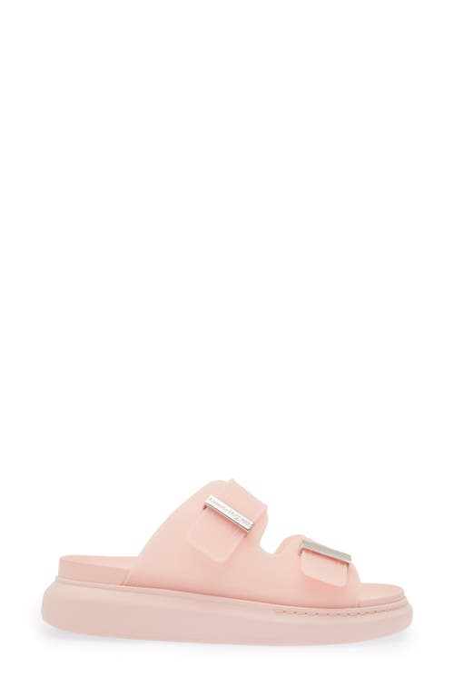 Alexander Mcqueen Buckled Rubber Sandals In Pink/silver