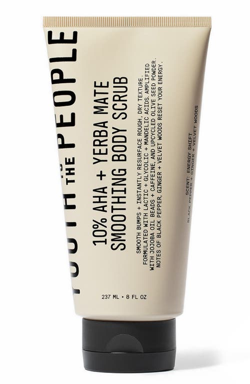 Youth to the People 10% AHA + Yerba Mate Smoothing Energy Body Scrub with Upcycled Olive Seed Powder at Nordstrom, Size 8 Oz