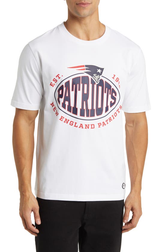 Shop Hugo Boss Boss X Nfl Stretch Cotton Graphic T-shirt In New England Patriots White