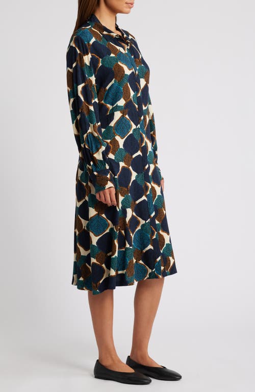 Masai Copenhagen Nadia Long Sleeve Button-up Shirtdress In Chipmunk