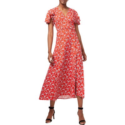 French Connection Cerisier Midi Dress, Red