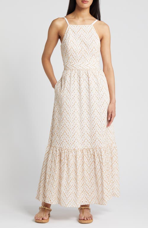 Lilly Pulitzer Charlese Eyelet Tiered Cotton Maxi Dress in Sand Bar Mermaid Tail