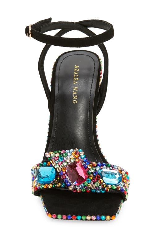 Azalea Wang Sequin Platform Sandal In Black