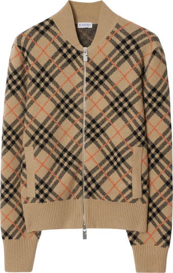 Burberry check bomber jacket best sale