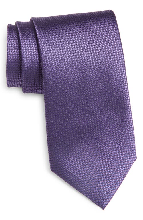 Canali Solid Silk Tie in Purple