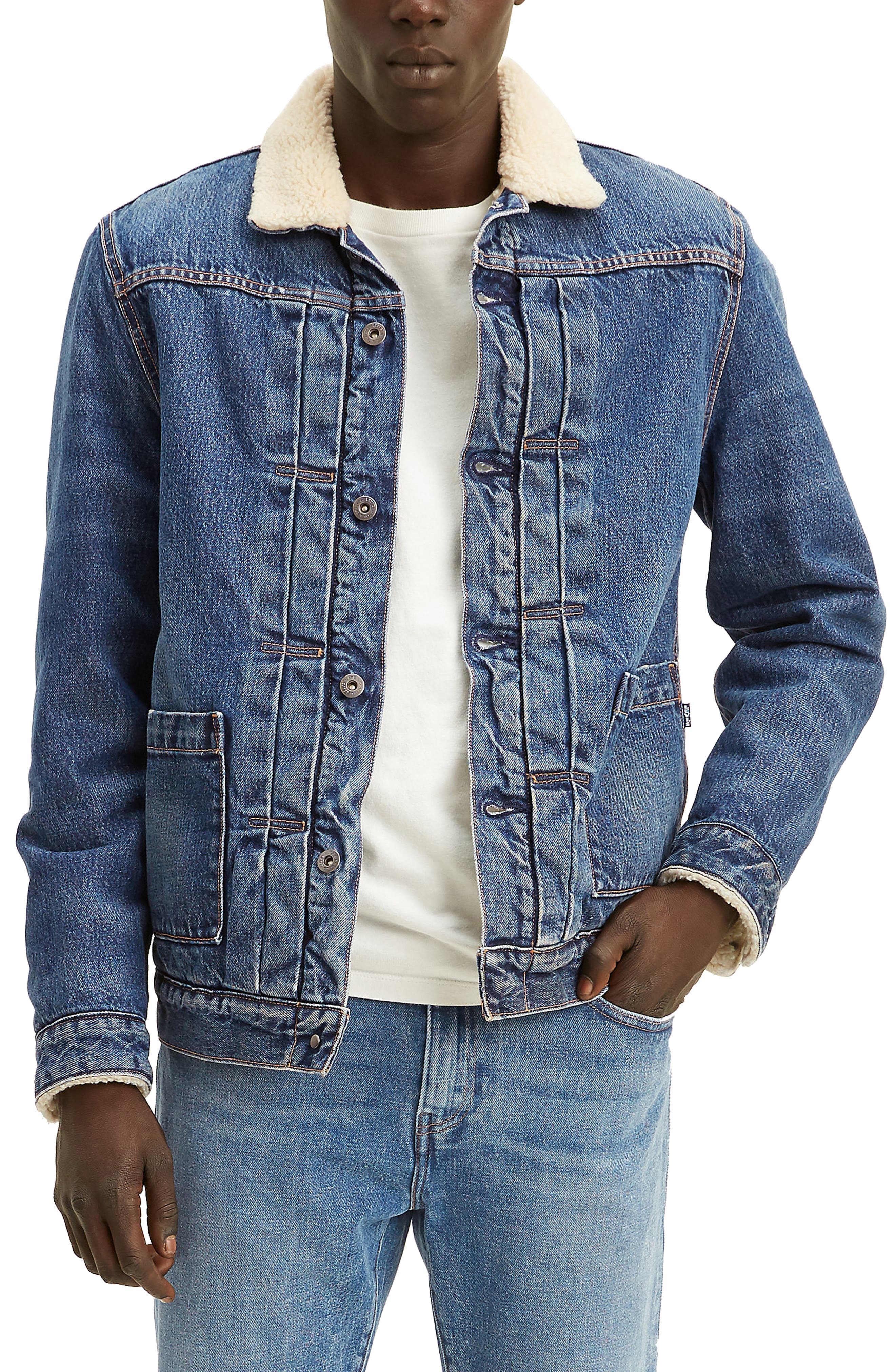 LEVIS MADE AND CRAFTED | Type II Faux Shearling Lined Trucker Jacket ...