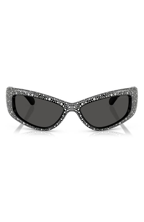 Swarovski 60mm Irregular Sunglasses In Black