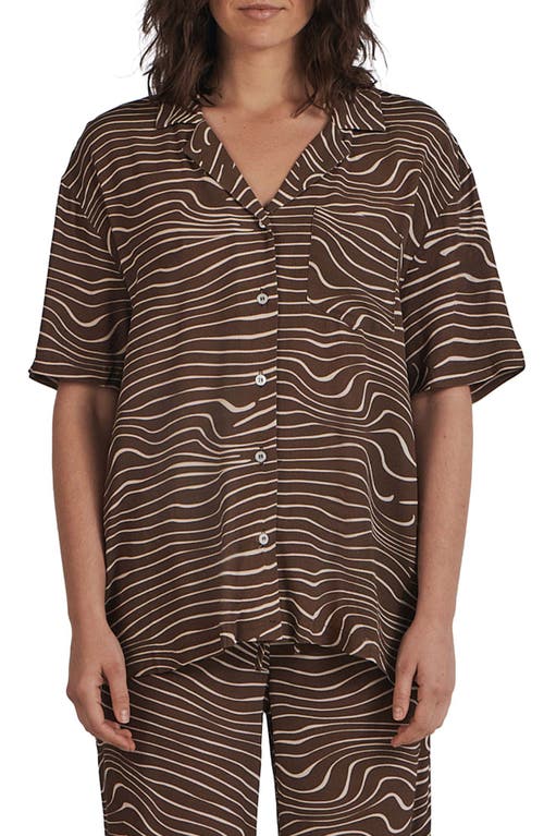 Charlie Holiday Lola Swirl Print Oversize Shirt in Retro Zebra