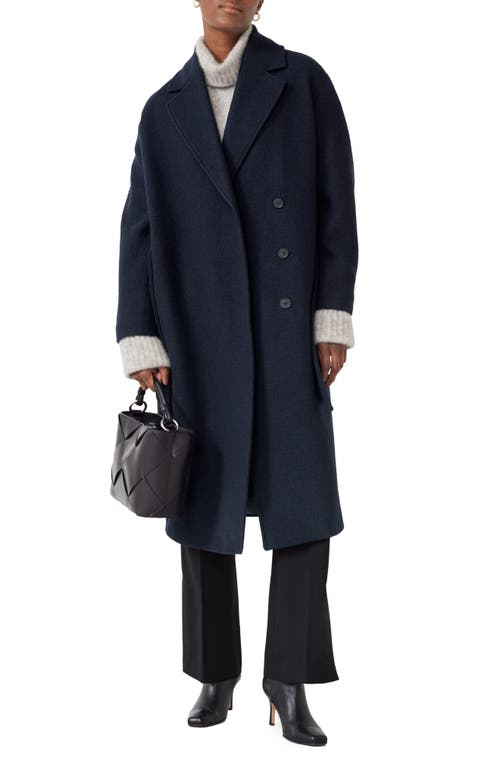 & Other Stories Belted Wool Wrap Coat in Navy