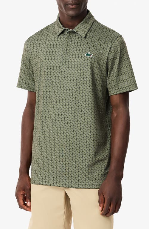 Lacoste Men's Regular Fit Uv Protect Golf Polo - Xxl - 7 In Khaki/navy Blue