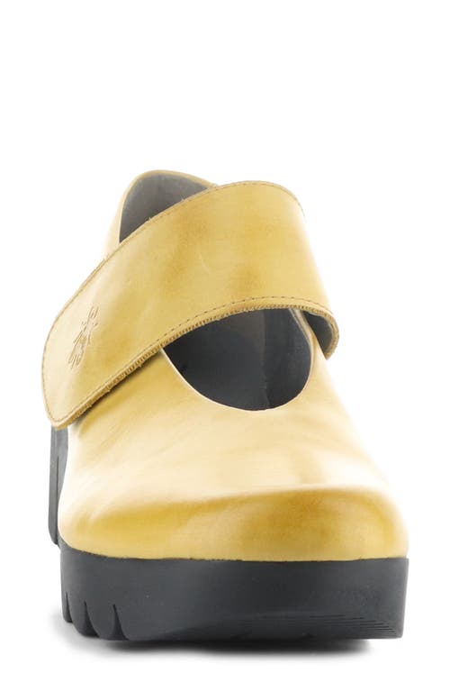 Shop Fly London Vari Mary Jane Platform Wedge Pump In Mustard Burn