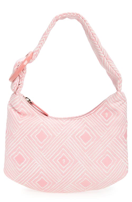 gu-de Small Lisa Jacquard Shoulder Bag in Sorbet Pink