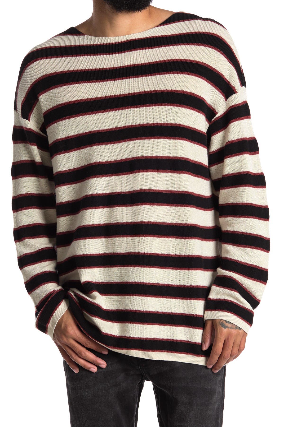 allsaints striped shirt