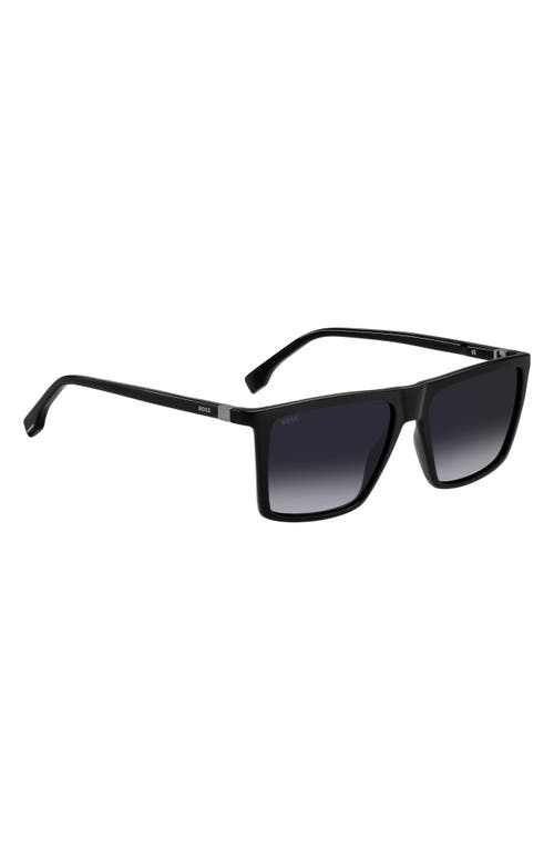 Shop Hugo Boss Boss 56mm Flat Top Sunglasses In Black