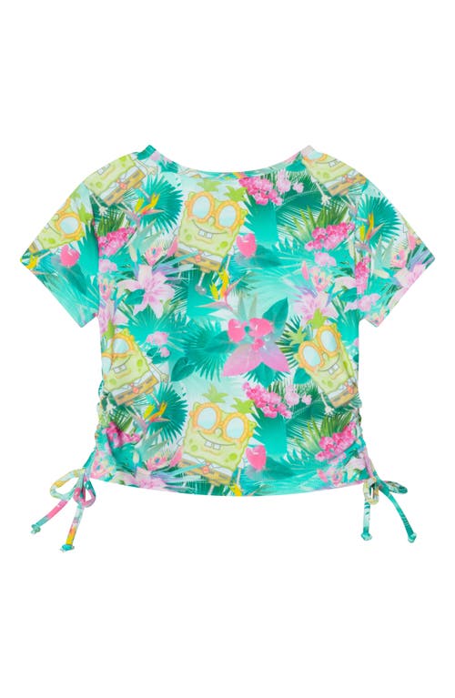 Shop Andy & Evan Kids' Pineapple Palm Rib Two-piece Rashguard Swimsuit In Green