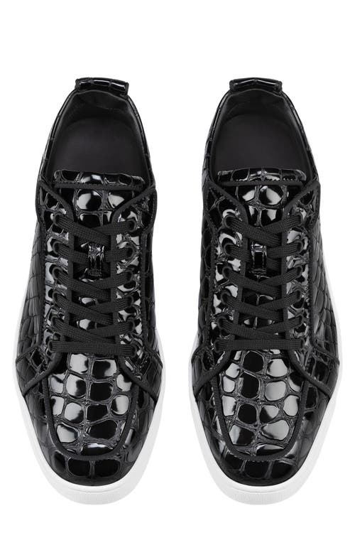 Shop Christian Louboutin Rantulow Orlato Croc Embossed Patent Leather Sneaker In Black