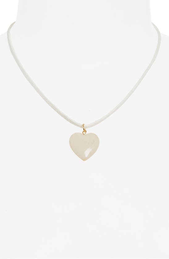 Shop Bp. Puffed Heart Pendant Necklace In White- Ivory