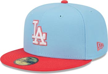 New Era Men's New Era Light Blue/Red Los Angeles Dodgers Spring Color  Two-Tone 59FIFTY Fitted Hat