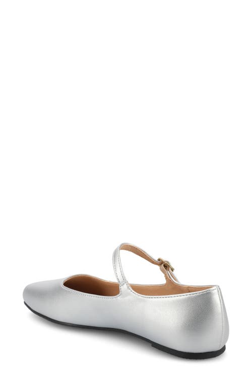 Journee Collection Carrie Mary Jane Flat In Silver